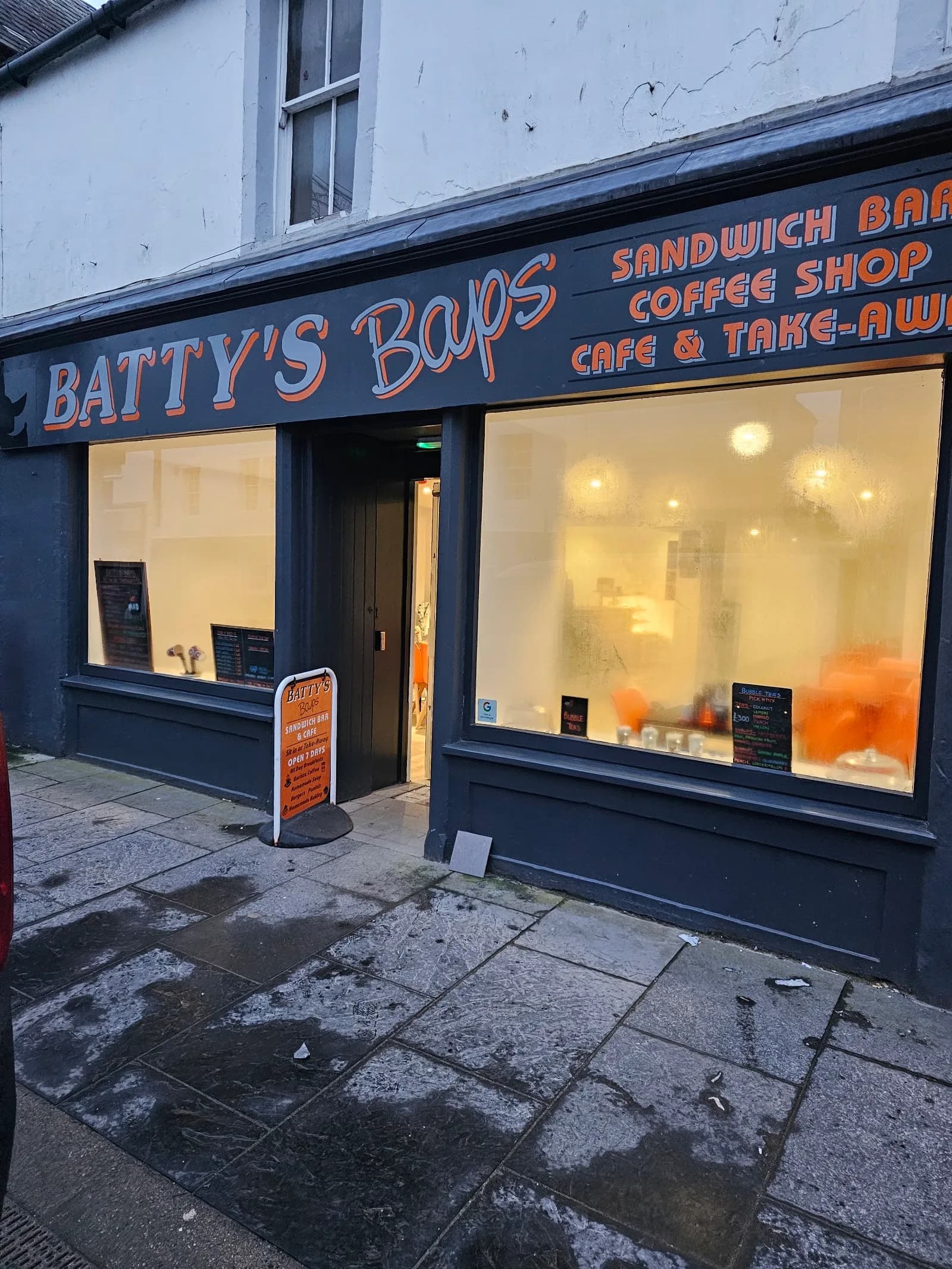 Batty's Baps ltd cafe in Dingwall, specialty coffee cafe