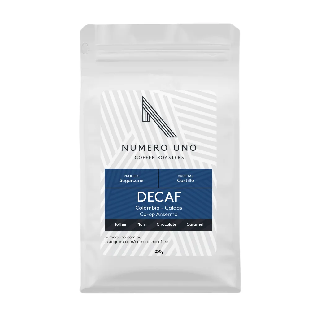 decaf colombia - caldas co-op anserma (sugarcane), colombia coffee from numero uno coffee roasters