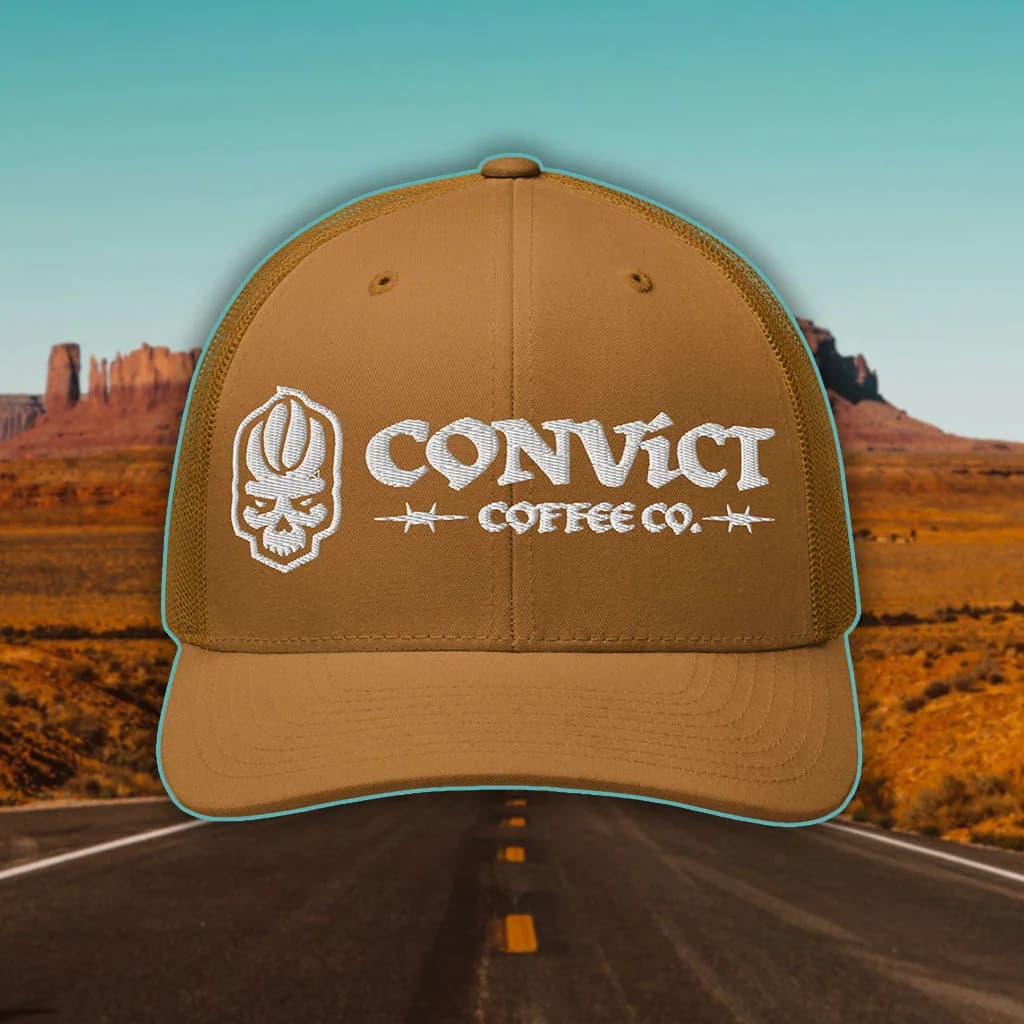 trucker cap, vietnam coffee from convict coffee company