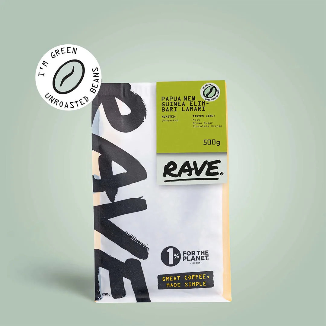 papua new guinea lamari green coffee beans, papua new guinea coffee from rave coffee love lane