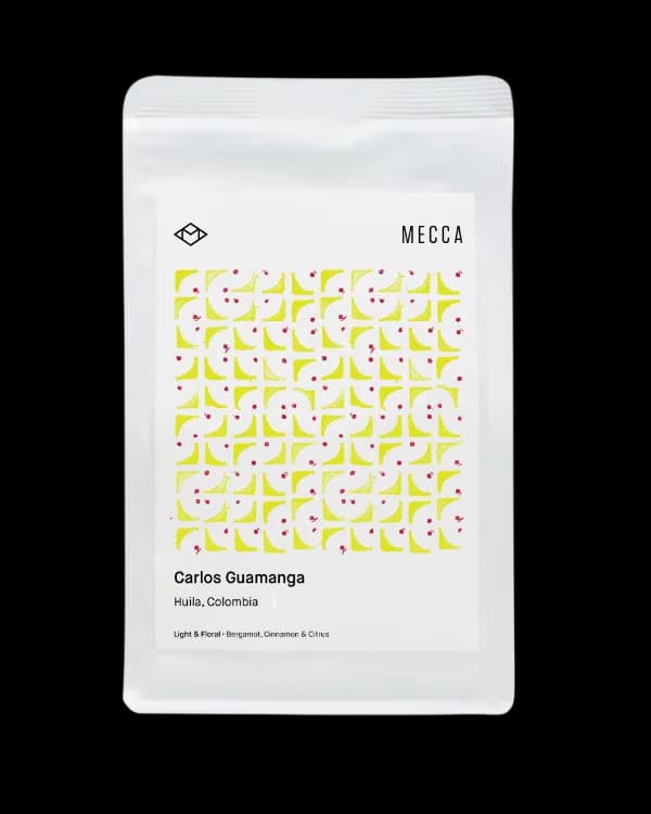 carlos guamanga pink bourbon, colombia coffee from mecca coffee - alexandria