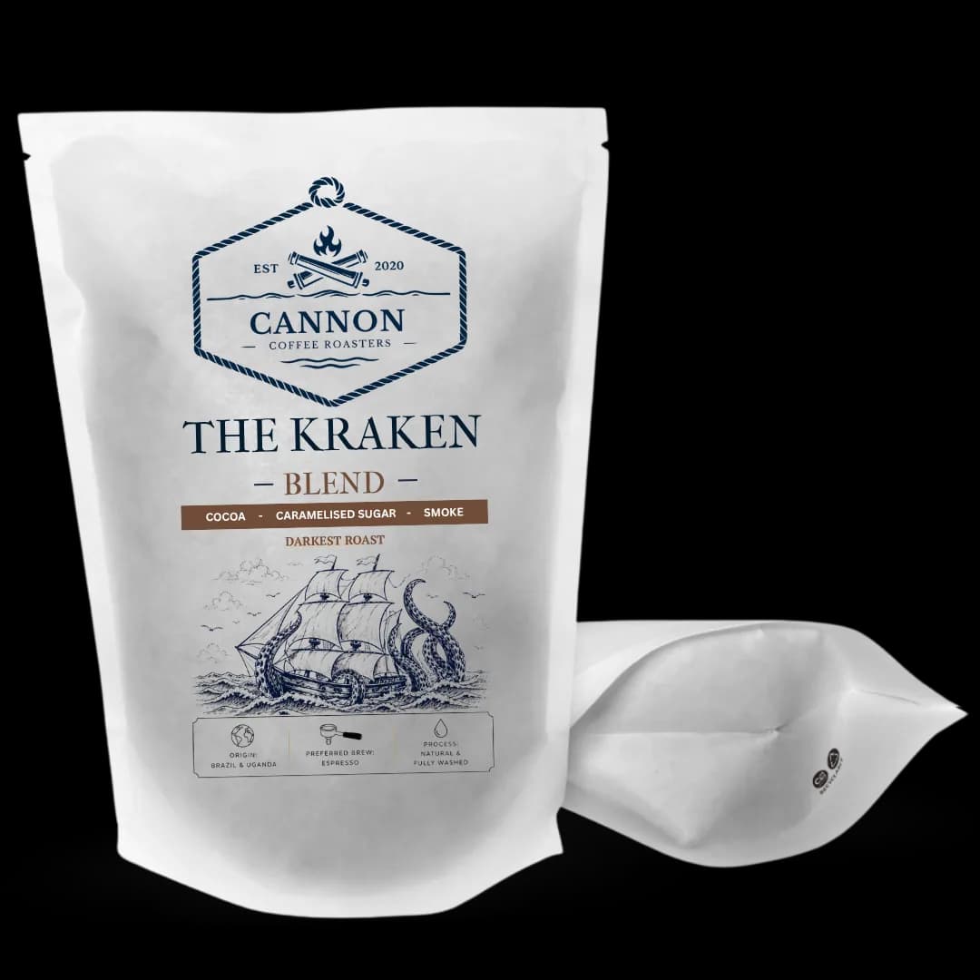 the kraken blend, uganda + brazil coffee from cannon coffee roasters