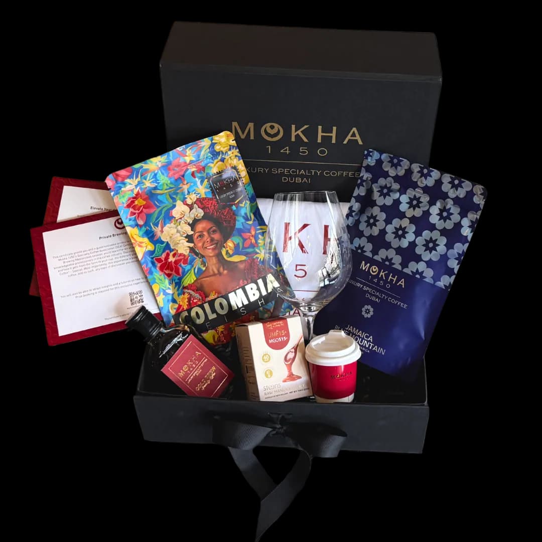 mokha 1450 luxury gift box, colombia coffee from mokha 1450