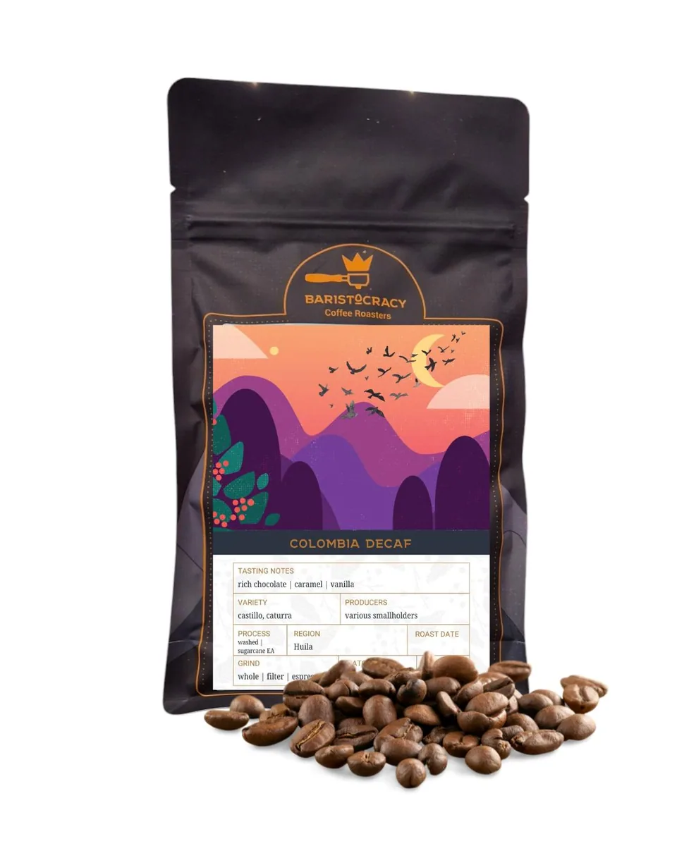 decaf – colombia, colombia coffee from baristocracy coffee