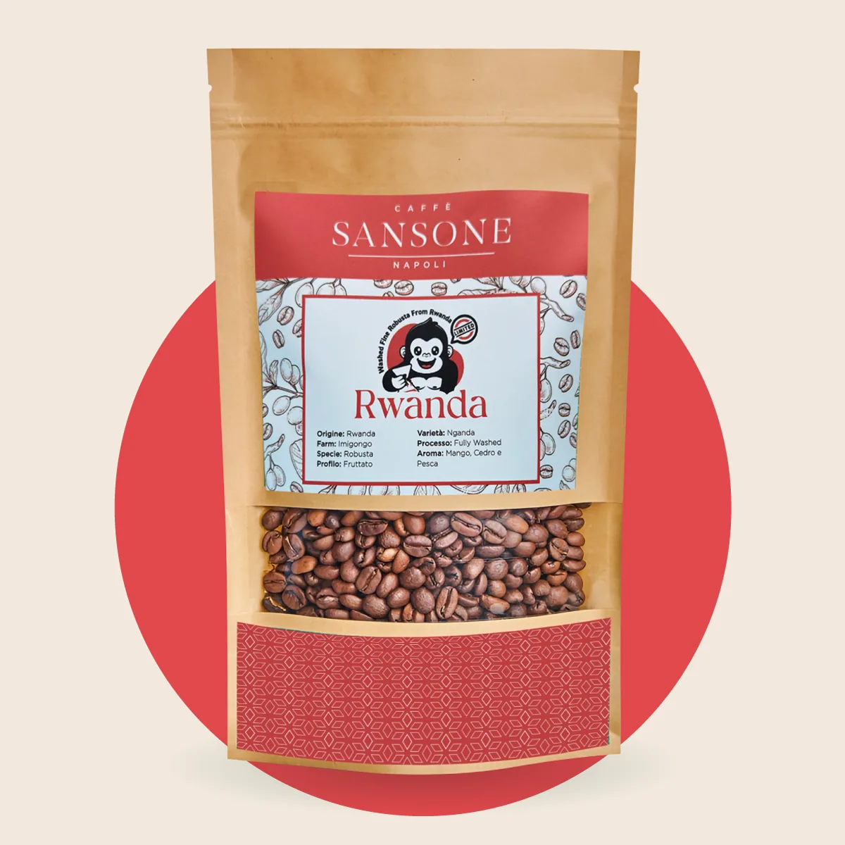 caffè rwanda imigongo - robusta specialty fully washed, rwanda coffee from sansone coffee artisan microroastery & specialty coffee
