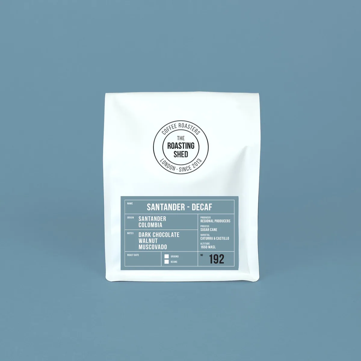 decaf santander - colombia, colombia coffee from the roasting shed hackney bridge