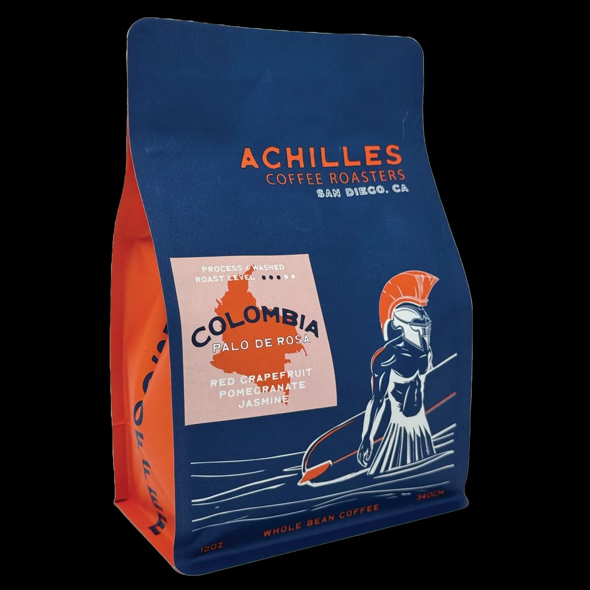 colombia palo de rosa – washed process, colombia coffee from achilles coffee solana beach