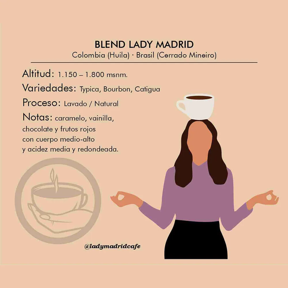 blend lady madrid | 250g | 84pts sca, colombia coffee from lady madrid roaster y speciality coffee