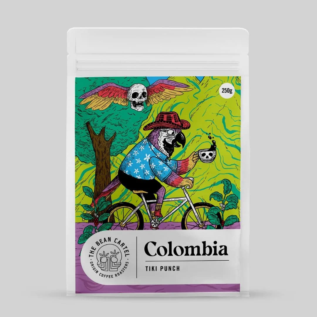 colombia - tiki punch natural anaerobic, colombia coffee from the bean cartel coffee roasters
