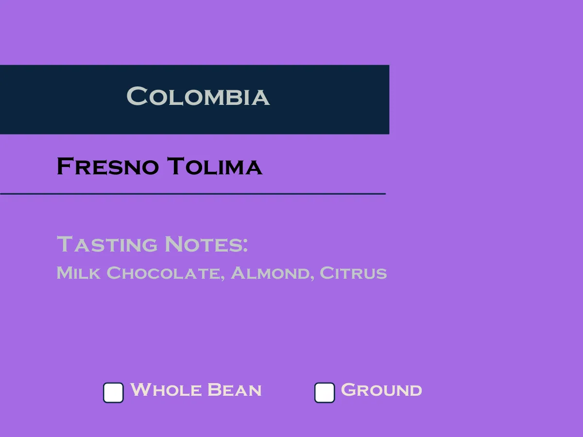 colombia fresno tolima (medium roast), colombia coffee from haven coffee roasters