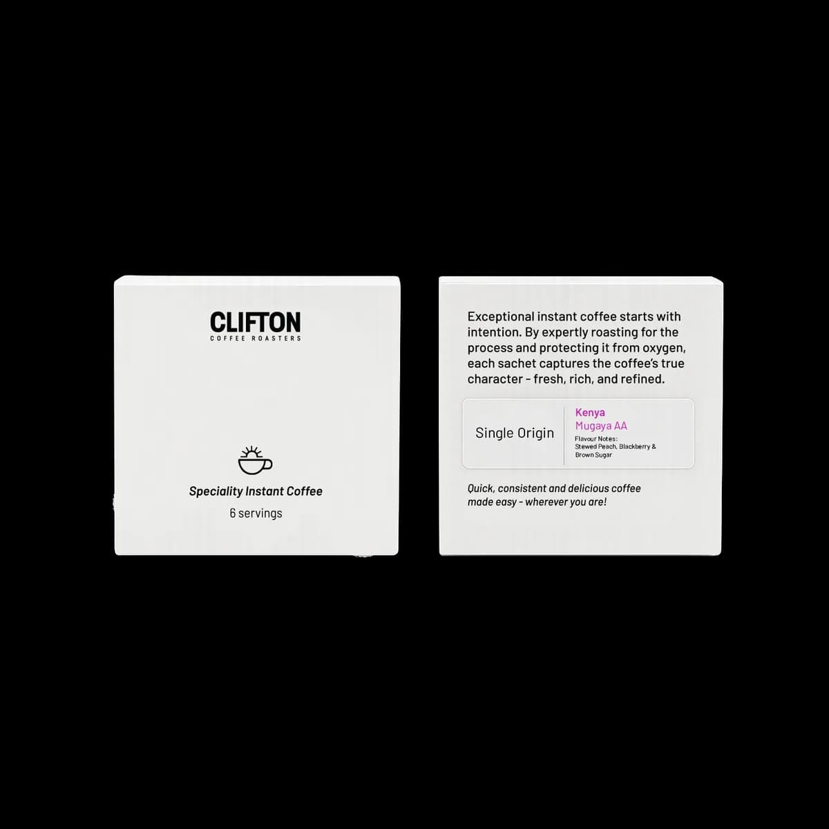 single origin - speciality instant, kenya coffee from clifton coffee roasters