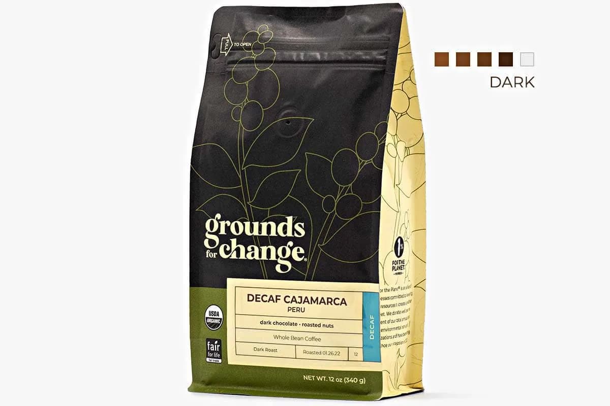 decaf peru "cajamarca", peru coffee from grounds for change coffee