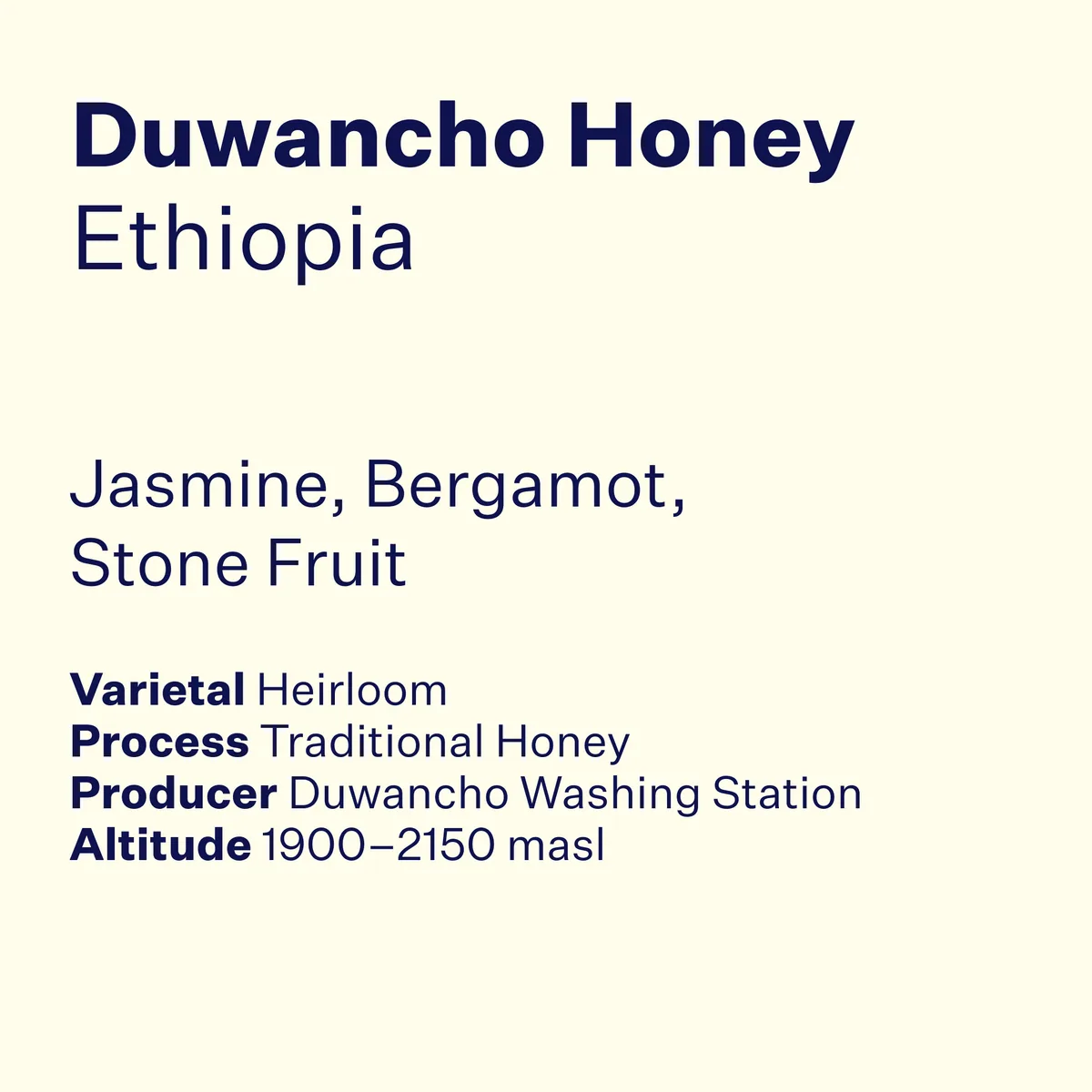 ethiopia duwancho honey, ethiopia coffee from high note roasters