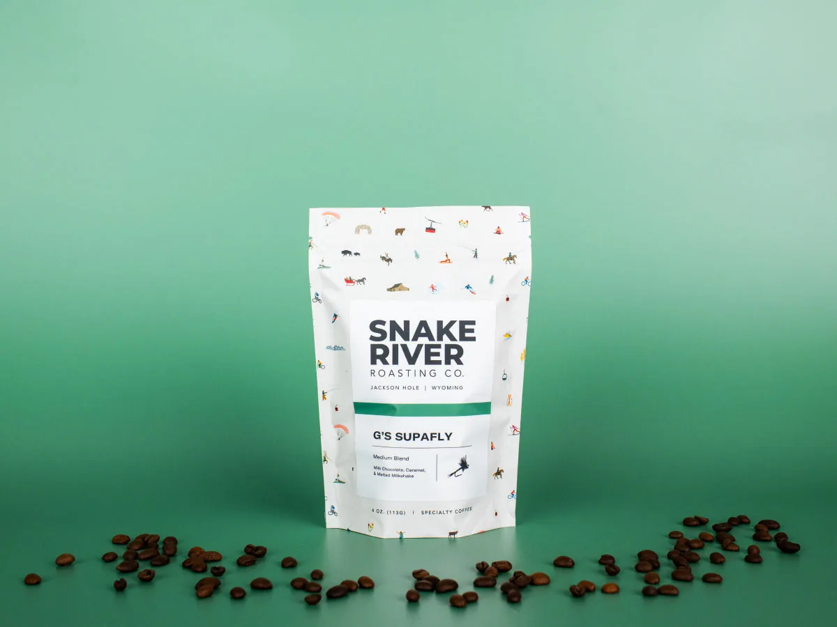 g's supafly stone dry, indonesia coffee from snake river roasting company