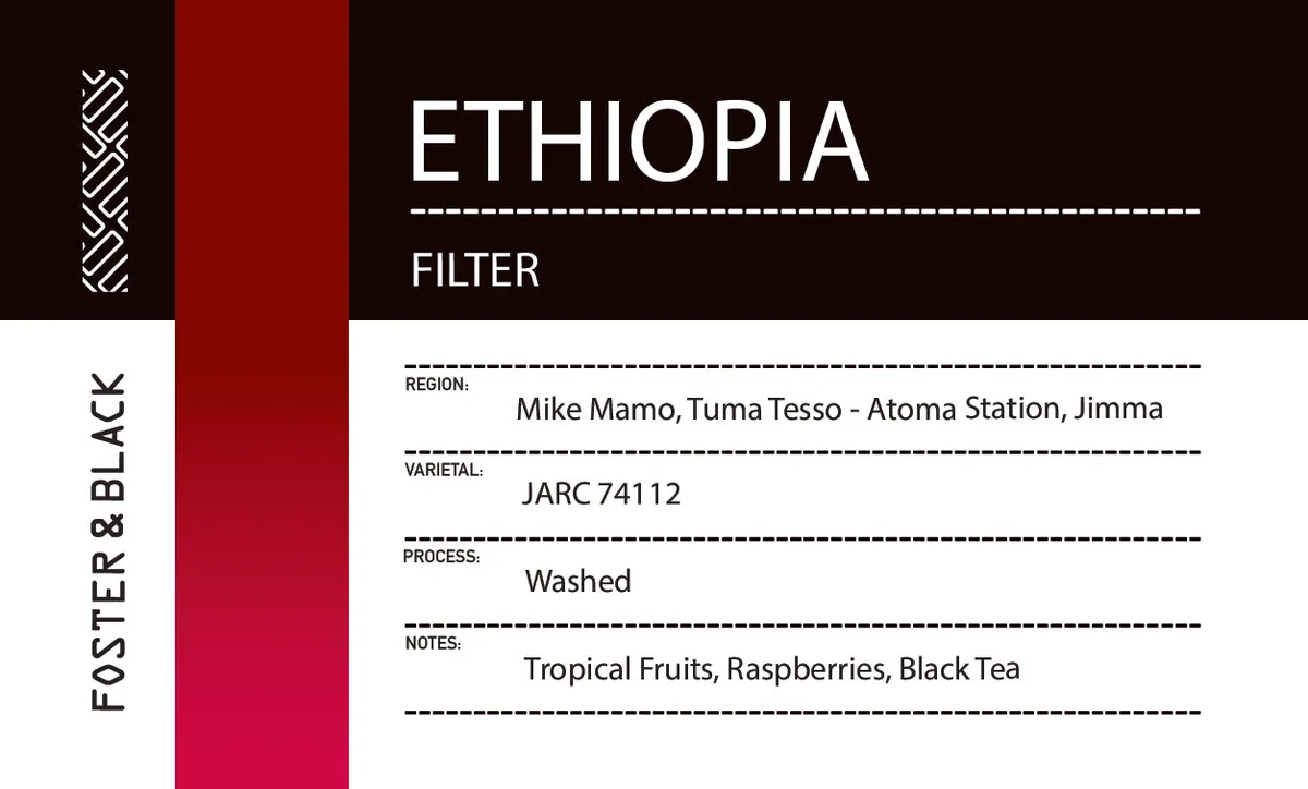 ethiopia - tuma tesso {filter}, ethiopia coffee from foster & black specialty coffee roastery