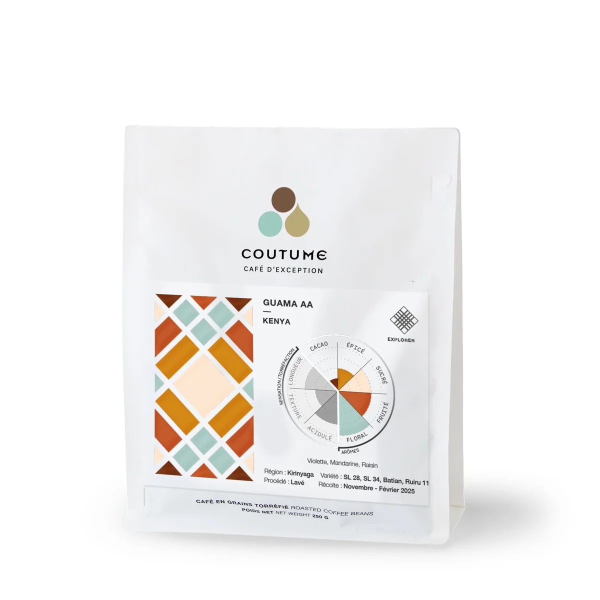 café kenya guama aa 250g, kenya coffee from coutume centre commercial parly 2 | torréfacteur | coffee shop | brunch