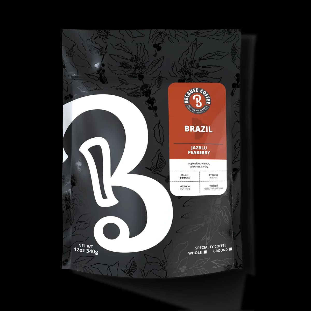 brazil jazblu peaberry, brazil coffee from because coffee