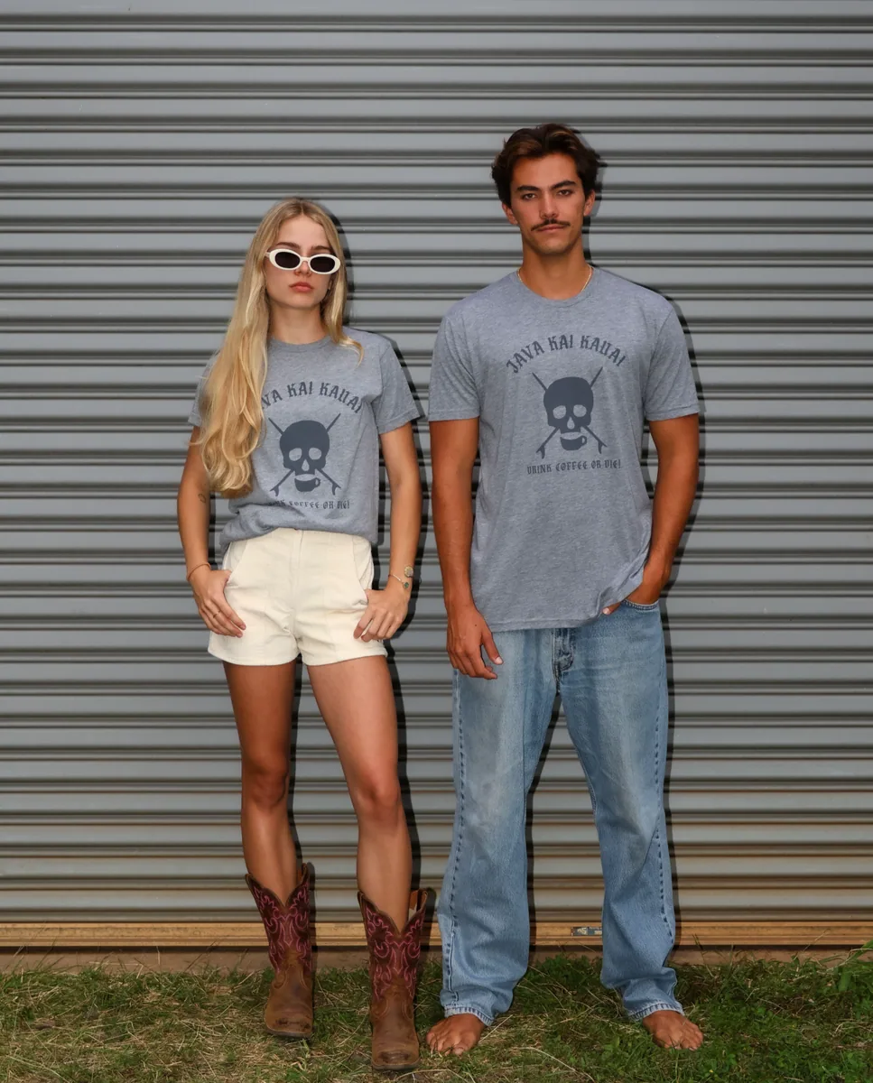 java kai surf skull // unisex tee, indonesia coffee from java kai