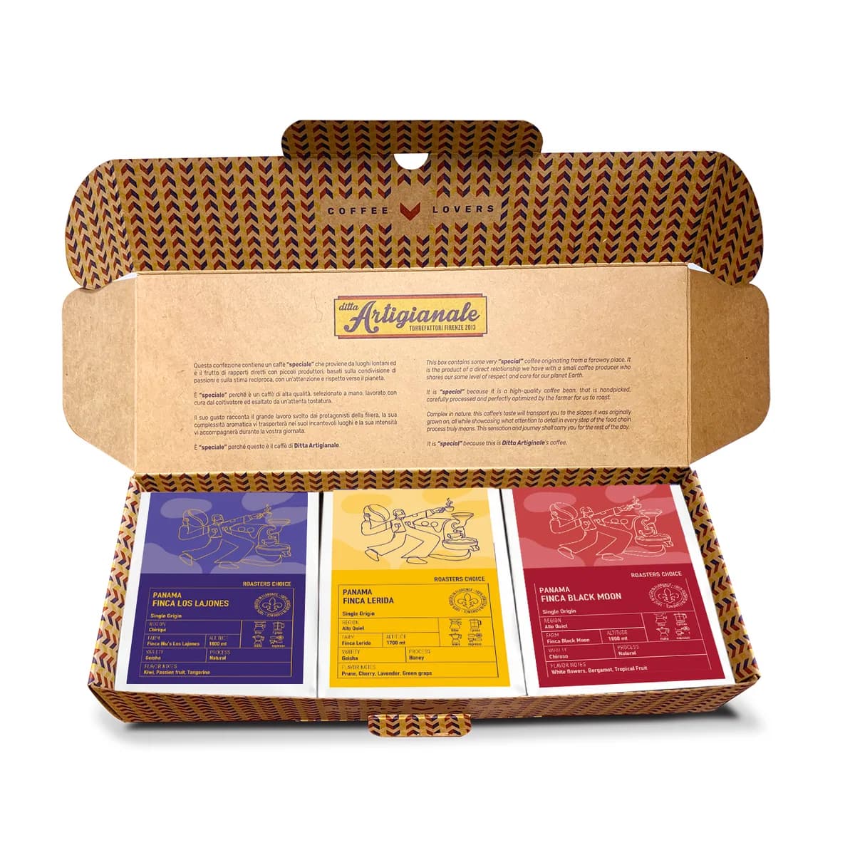 italian roasting champion box panama premium selection, panama coffee from ditta artigianale riva d'arno