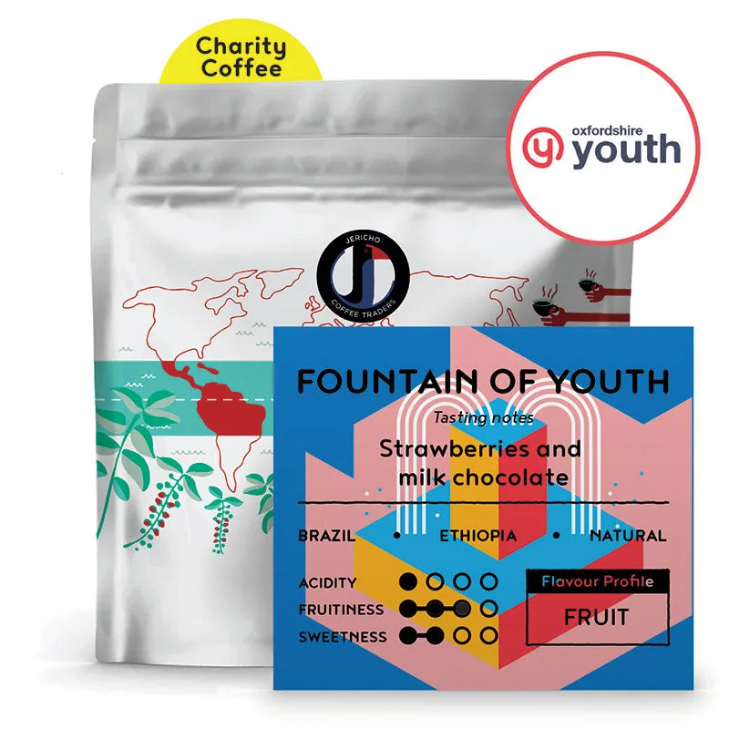 fountain of youth, ethiopia + brazil coffee from jericho coffee traders roastery