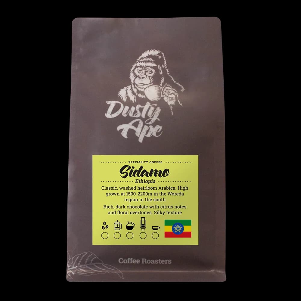 ethiopia sidamo, ethiopia coffee from dusty ape coffee roastery & coffee bar