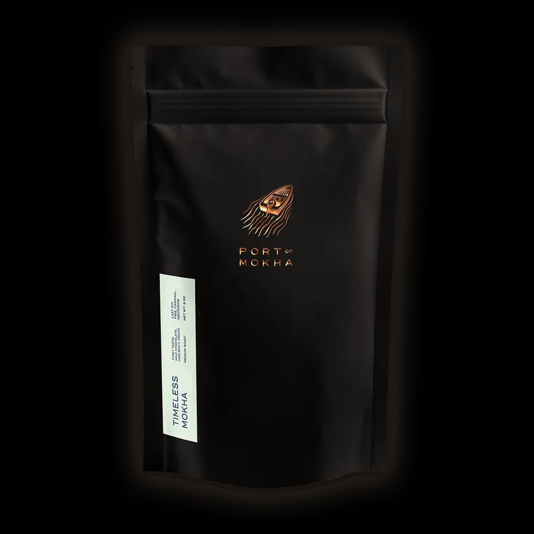 8oz timeless mokha (4 bags), ethiopia + brazil + yemen coffee from port of mokha