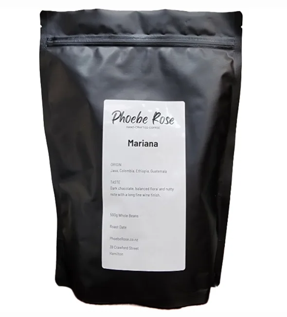 mariana blend, ethiopia + colombia + guatemala + indonesia coffee from phoebe rose coffee roaster