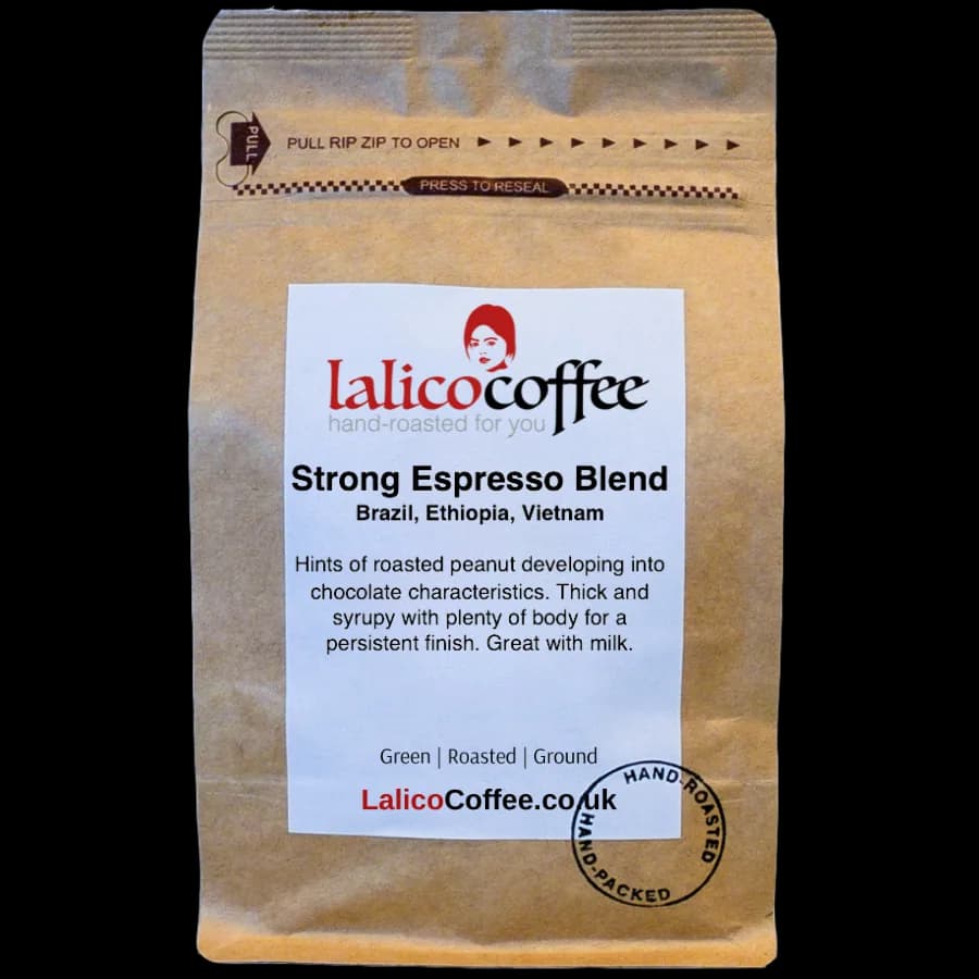 strong espresso blend coffee, ethiopia + brazil + vietnam coffee from lalico coffee