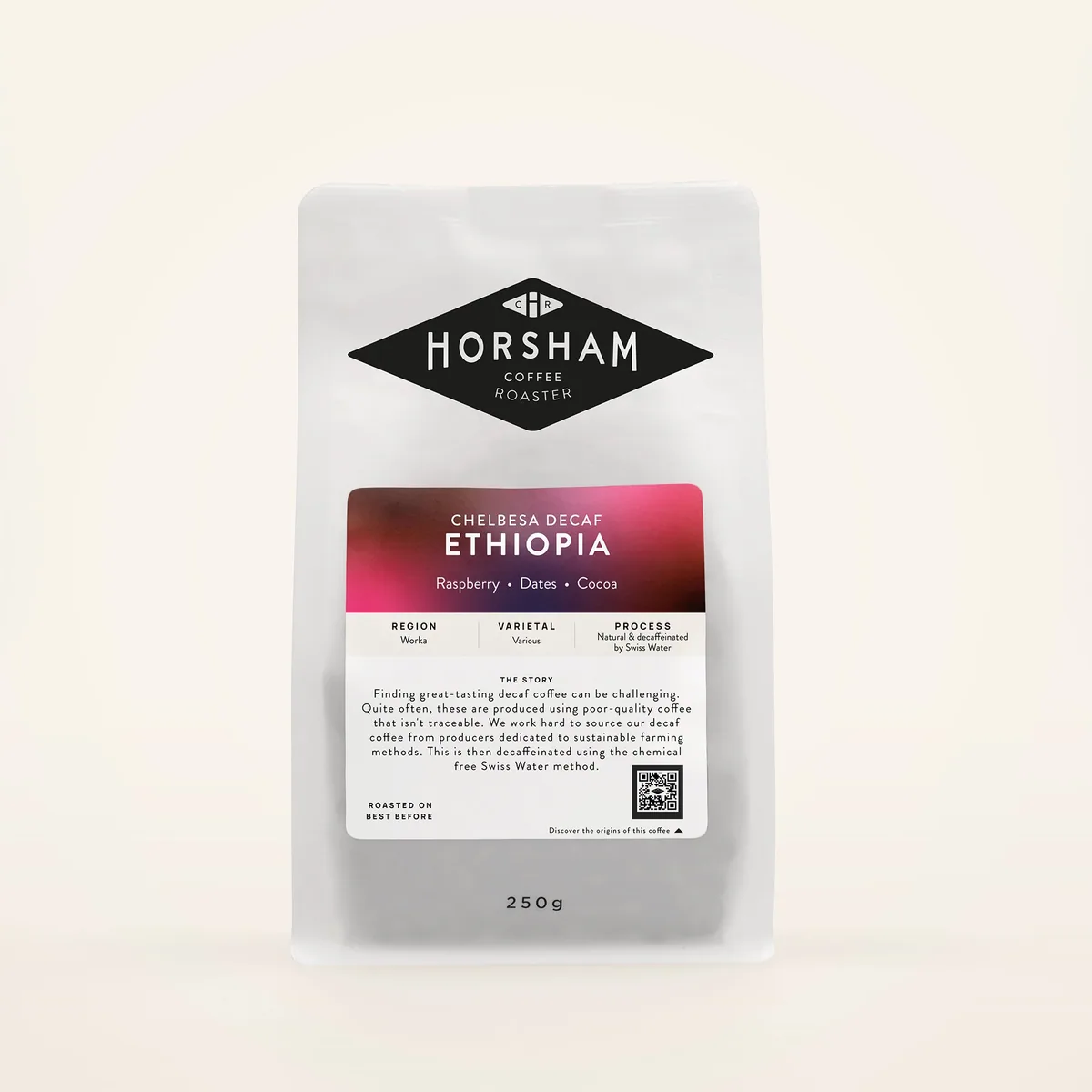 chelbesa decaf, ethiopia coffee from horsham coffee roaster