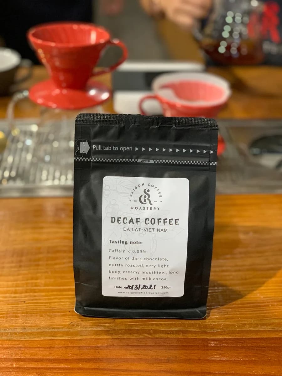 decaf espresso, vietnam coffee from saigon coffee roastery