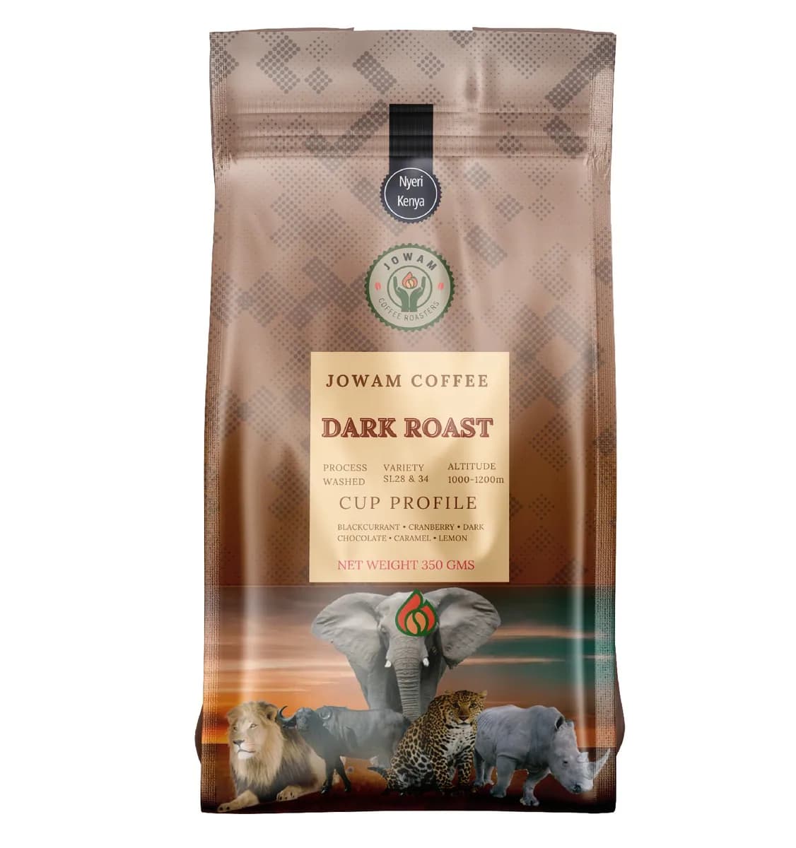 nyeri dark roast – 350g, kenya coffee from jowam coffee roasters