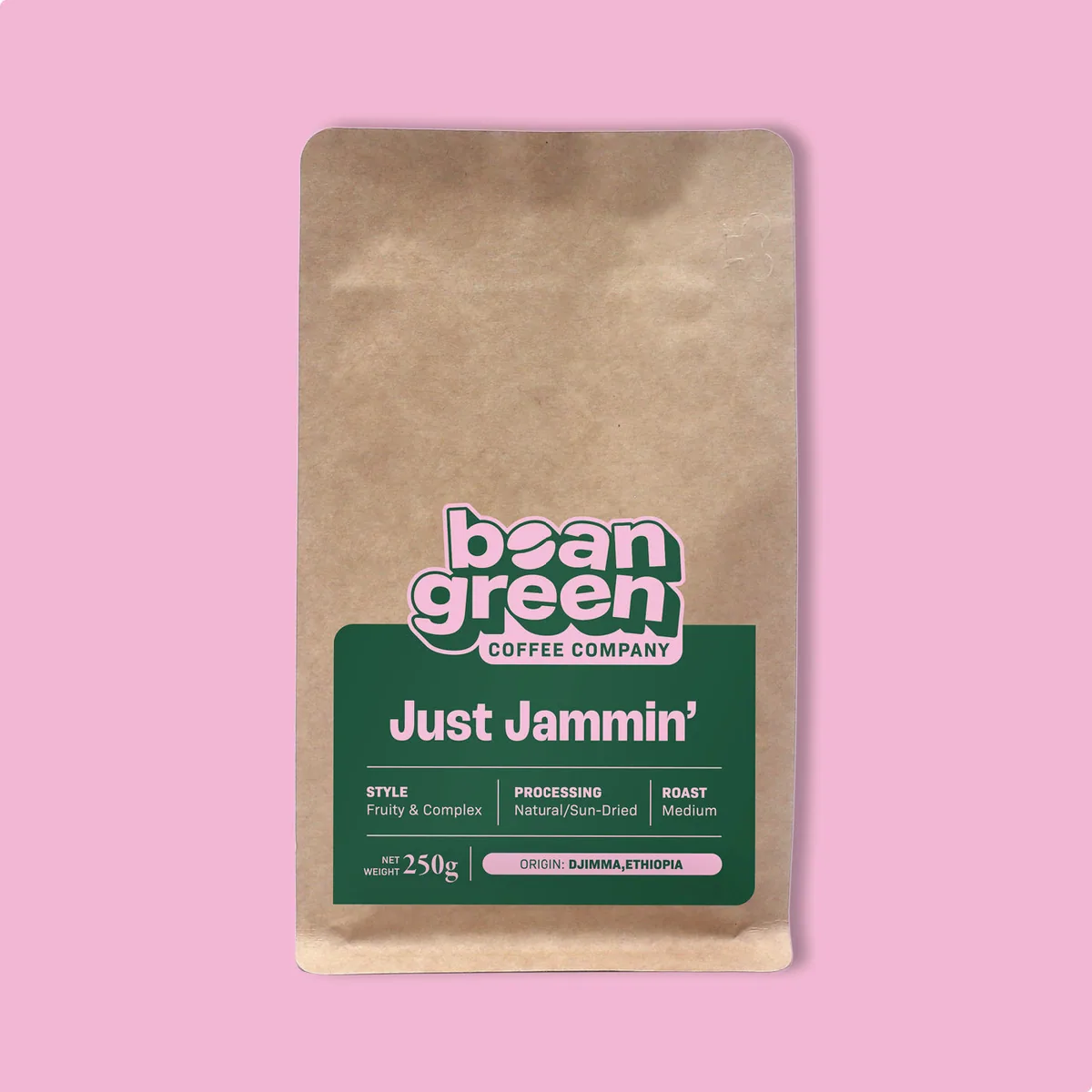 just jammin', ethiopia coffee from the bean green coffee roastery.