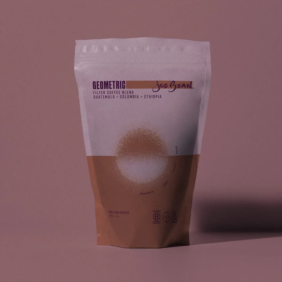 geometric filter coffee, ethiopia + colombia + guatemala coffee from joe bean roasters