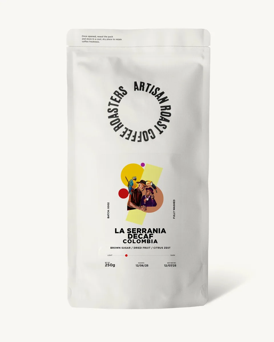 la serrania decaf, colombia + guatemala coffee from artisan roast leith walk