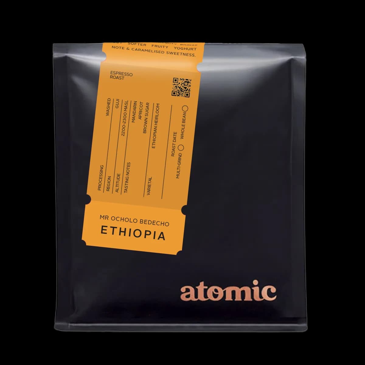 ethiopia mr ocholo bedecho | espresso roast, ethiopia coffee from atomic coffee roasters