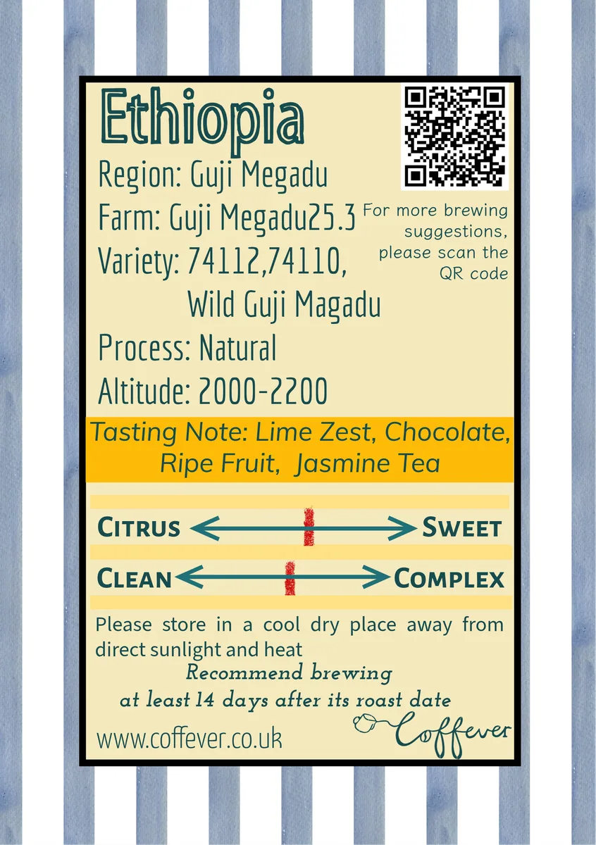 guji megadu ethiopia, ethiopia coffee from coffever coffee roastery