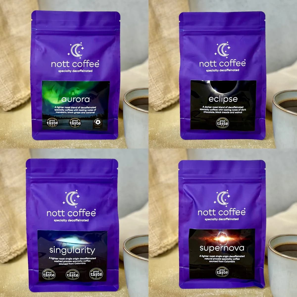 nott coffee by danelaw - decaf discovery 4x250g, colombia coffee from danelaw coffee