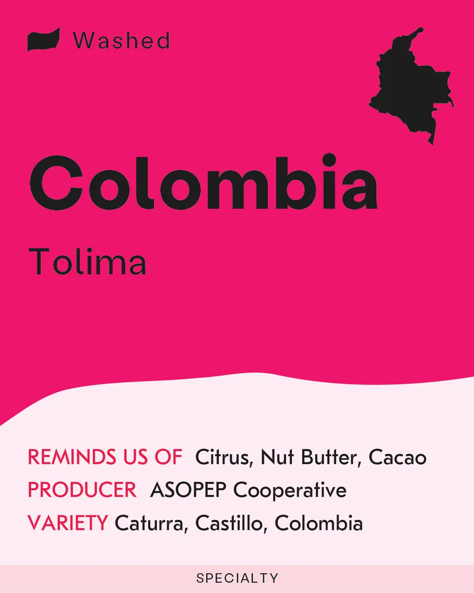 colombia, tolima, colombia coffee from sk coffee: whittier