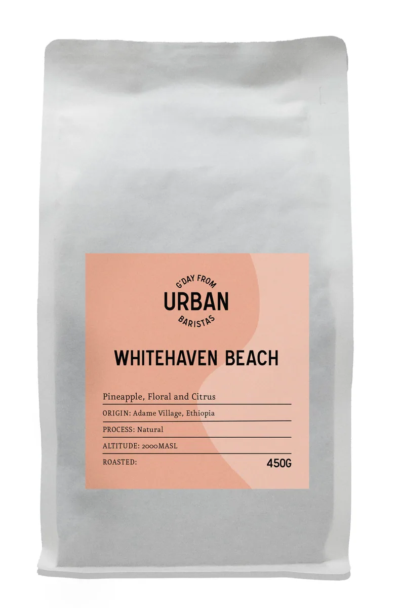 whitehaven beach, indonesia coffee from urban baristas roastery