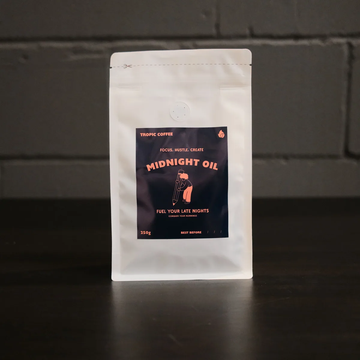 midnight oil. coffee blend, ethiopia + honduras coffee from tropic coffee ltd