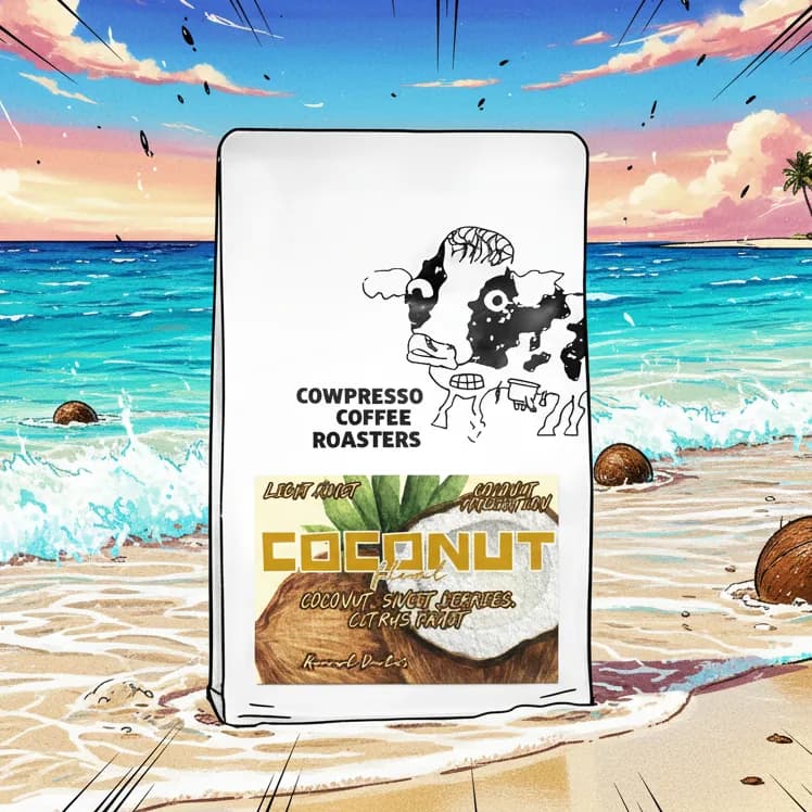 coconut float (innovation series), colombia coffee from cowpresso coffee roasters singapore