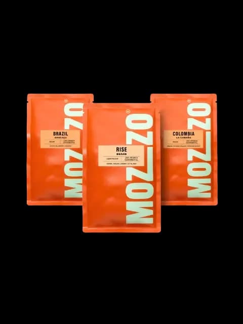 rise & shine, colombia + brazil coffee from mozzo coffee