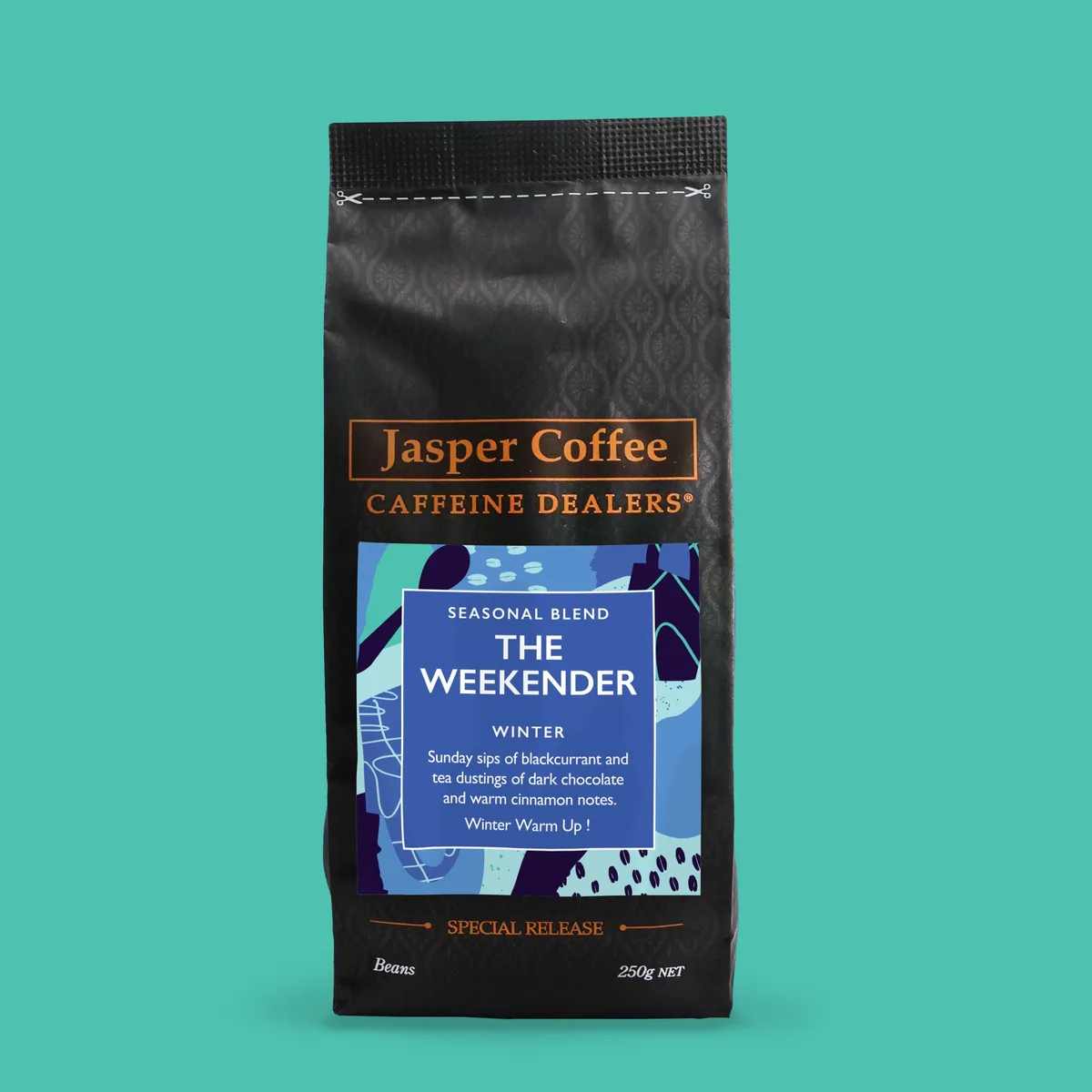 the weekender - winter blend, ethiopia + honduras coffee from jasper coffee - roaster