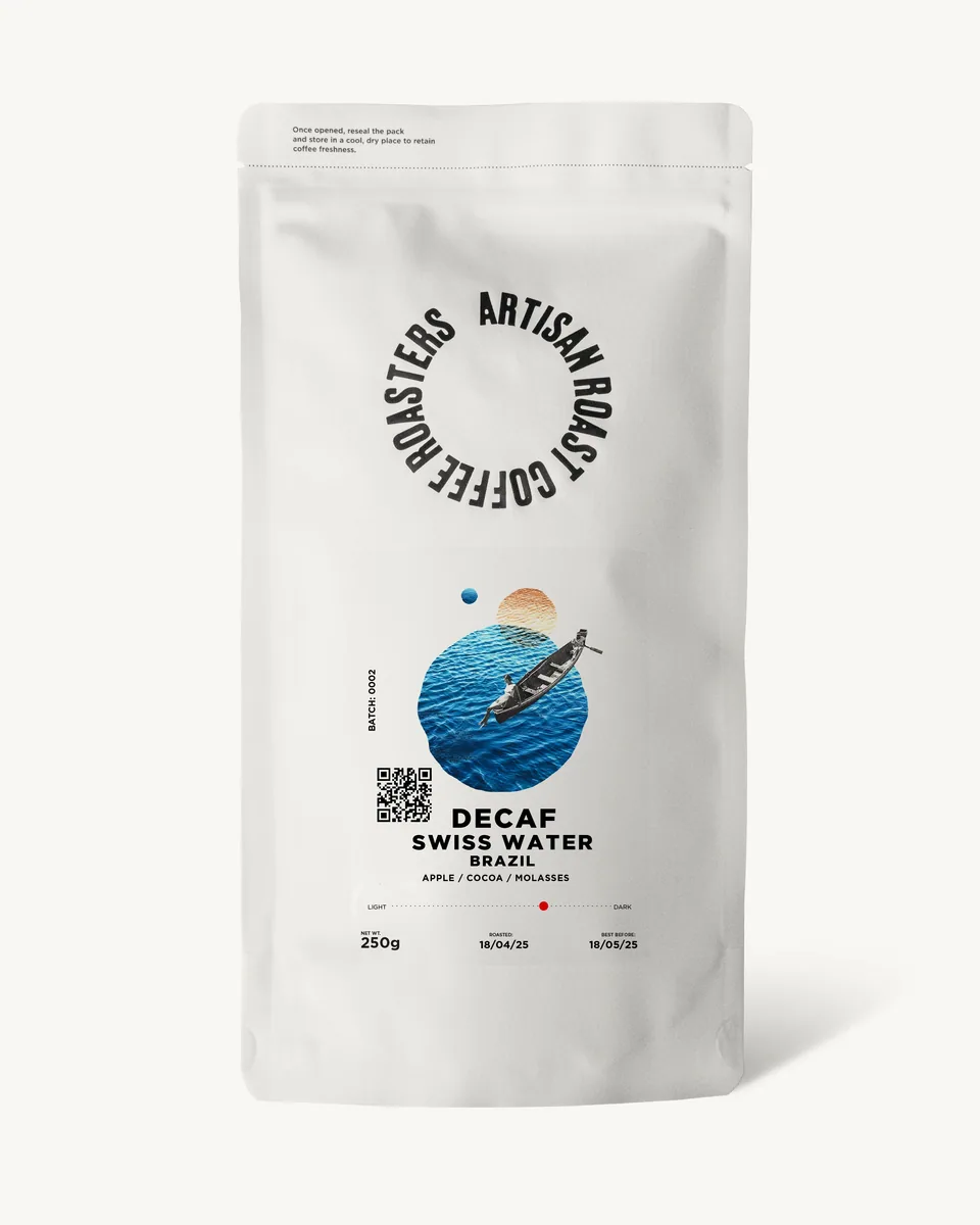 decaf, brazil coffee from artisan roast broughton street