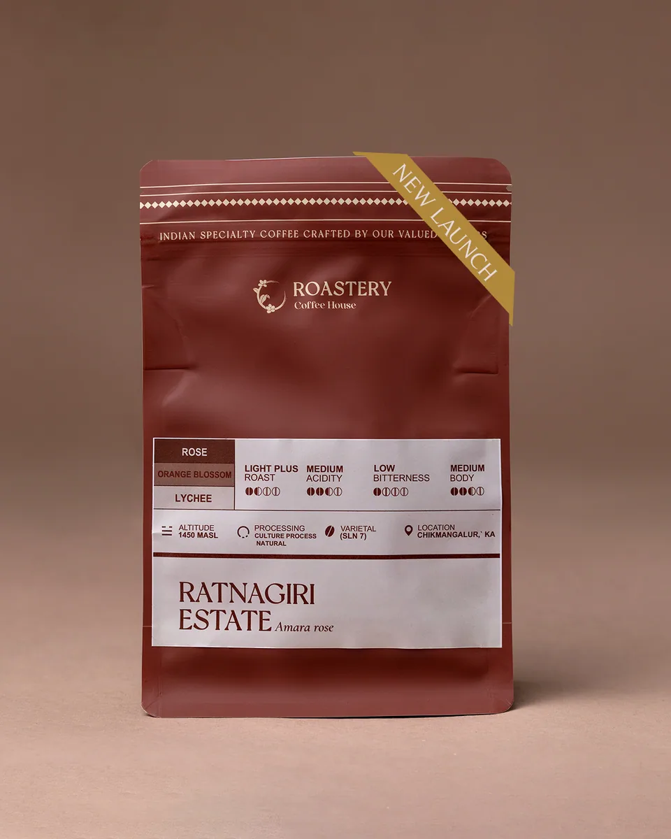 ratnagiri estate-amara rose, india coffee from roastery coffee house | the latte art atelier | sarvodaya enclave (delhi)