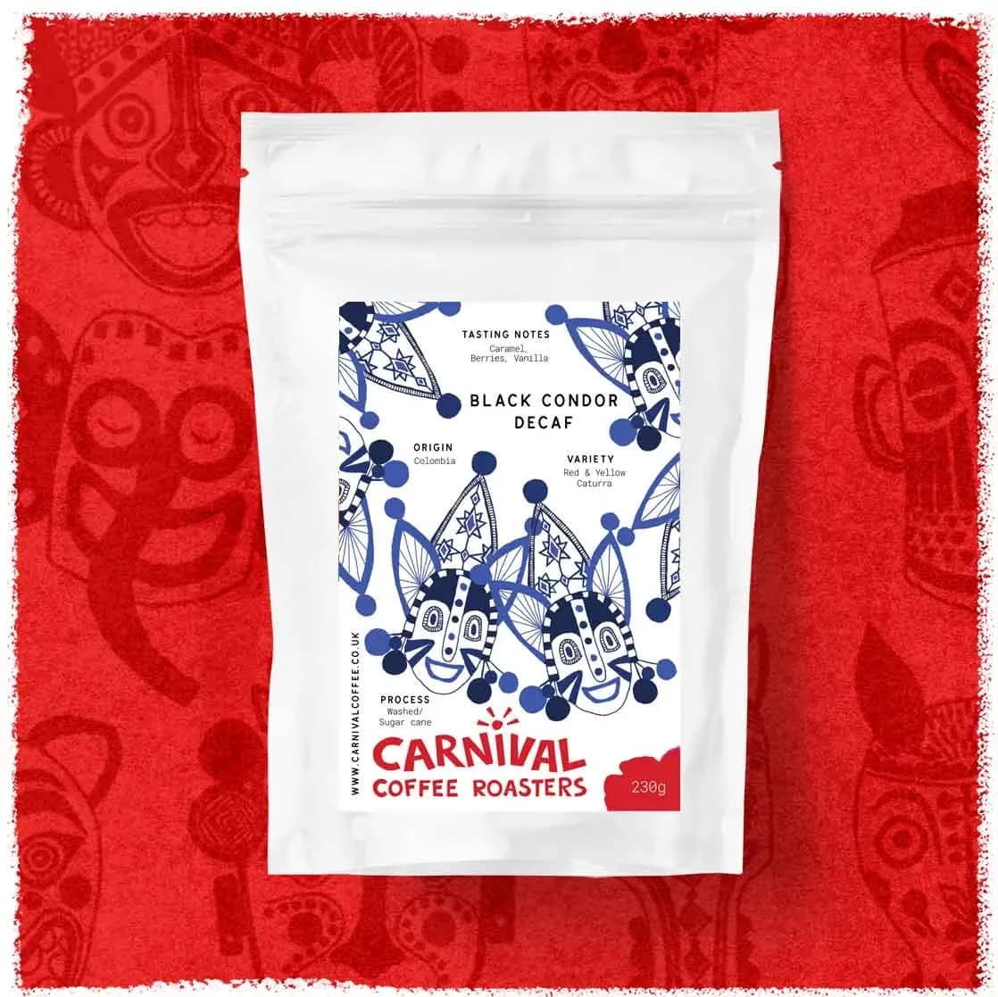 espresso - decaf, black condor, colombia - caramel - berries - vanilla, colombia coffee from carnival coffee roasters