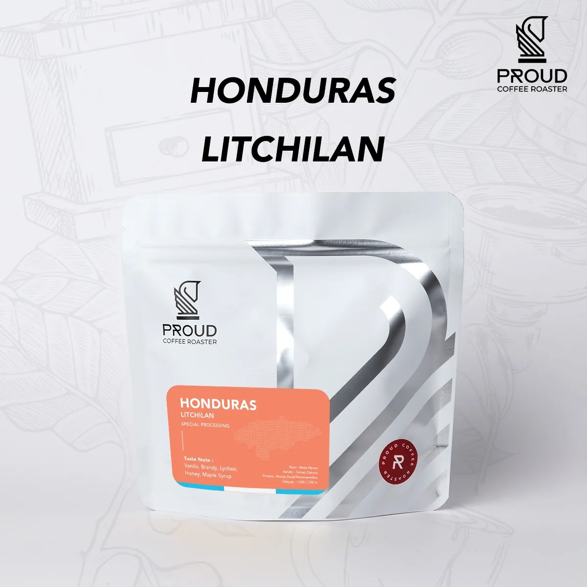 เมล็ดกาแฟคั่วอ่อน honduras litchilan (150 g), honduras coffee from proud coffee roaster