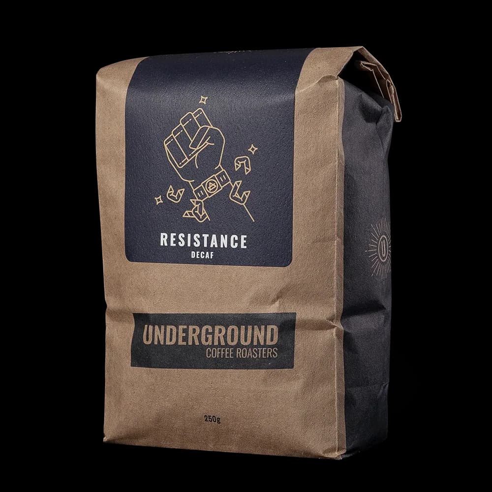 resistance decaf - office, brazil coffee from underground coffee roasters