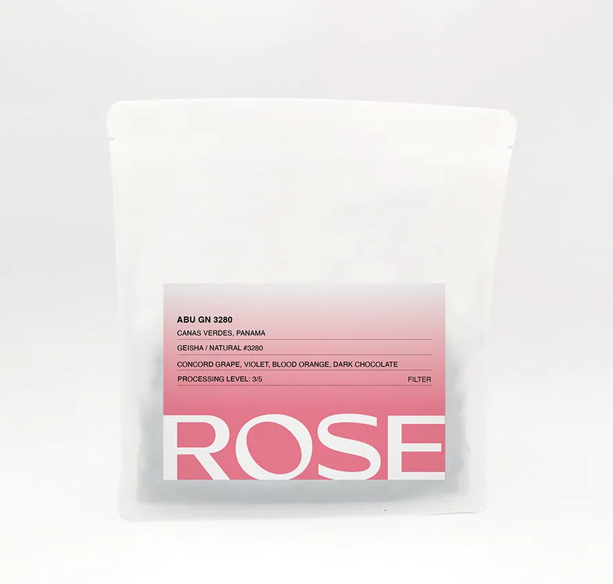 abu geisha natural #3280 competition lot, panama coffee from rose
