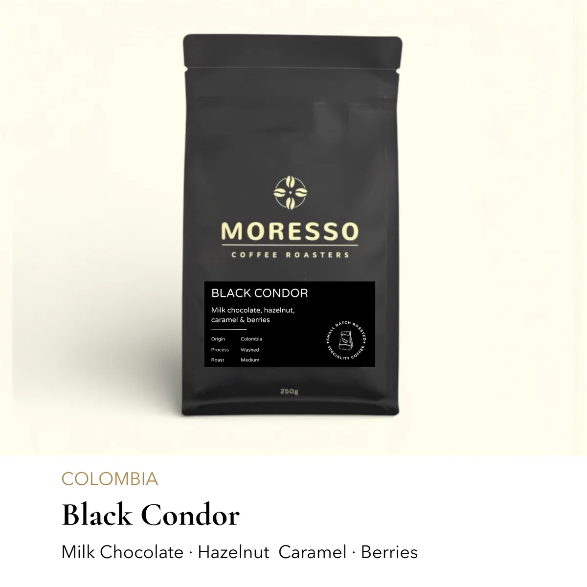 colombia black condor, colombia coffee from moresso coffee roasters